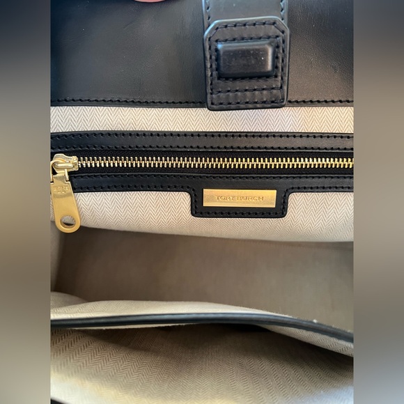 Tory Burch Black Ella T Monogram Quadrant Tote - Picture 8 of 15